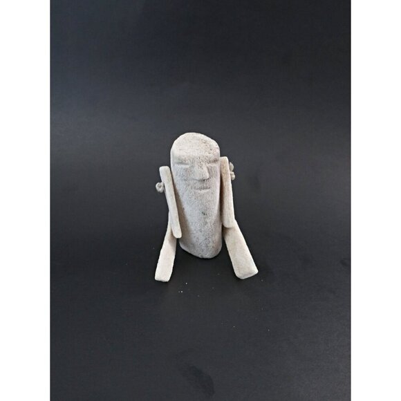 Vintage Inuit Carved Sculpture Jointed Small Doll Caribou Bone - Picture 9 of 9